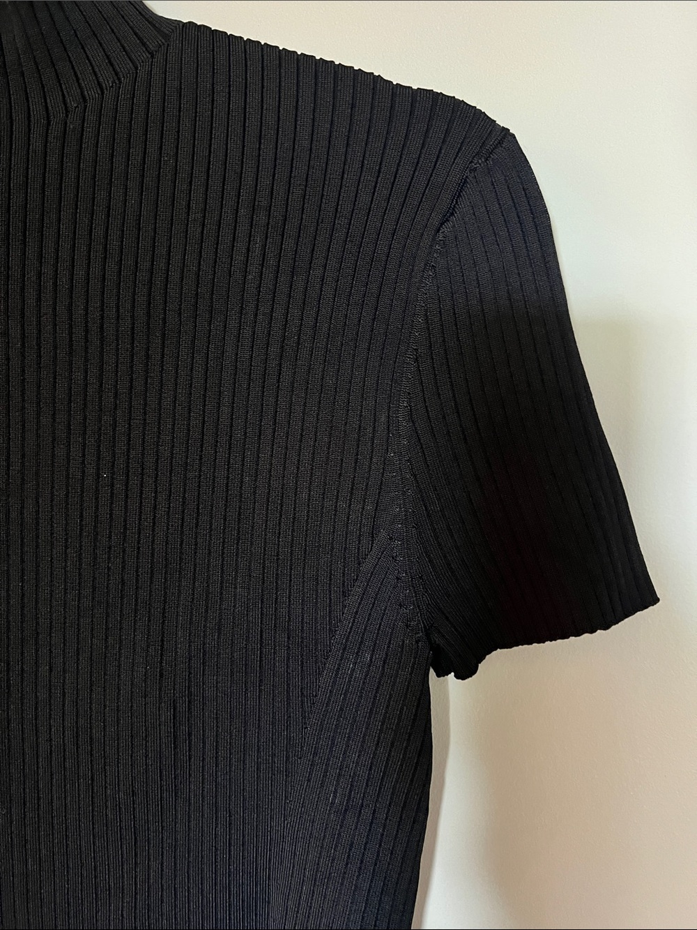 Zara Black Ribbed Short-Sleeve Turtleneck Sweater M - Picture 4 of 7